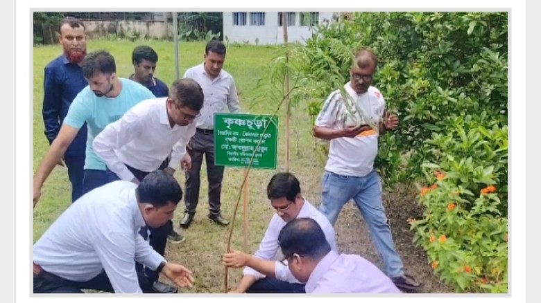 লোহাগড়া উপজেলা পরিষদ চত্বরে বৃক্ষরোপণ করলেন খুলনা বিভাগীয় কমিশনার